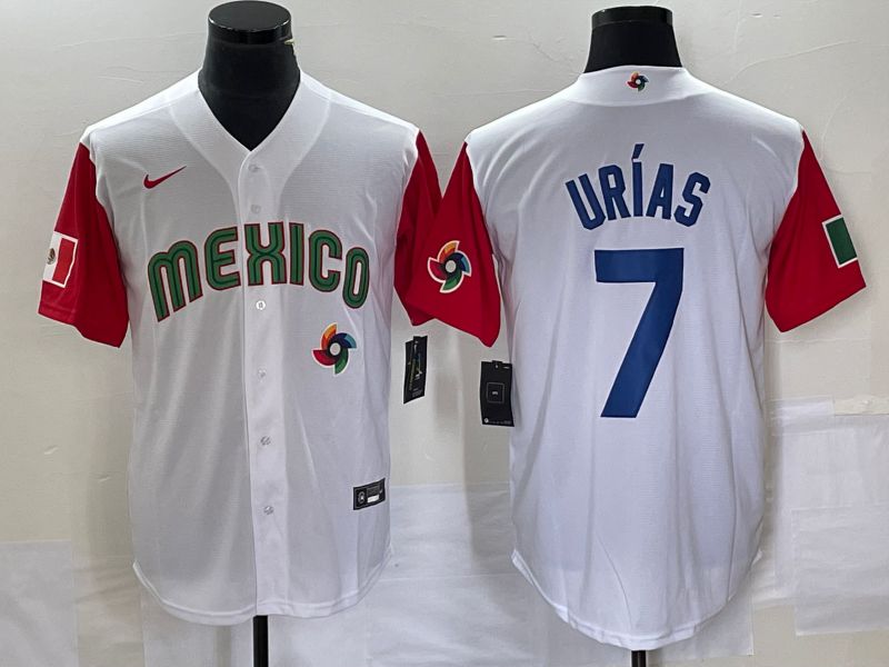 Men 2023 World Cub Mexico #7 Urias White blue Nike MLB Jersey15->more jerseys->MLB Jersey